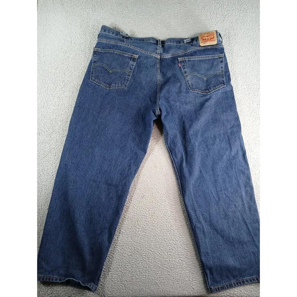 Levis 502 Jeans Mens W48 L30 Blue Denim Straight Leg Cotton Big & Tall